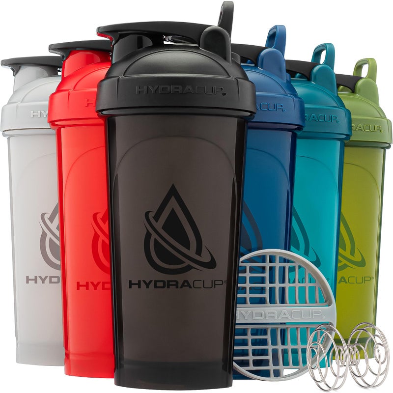 Hydra Cup ProFlow [6 Pack] 28 oz Shaker Bottles for Protein Shakes  Shaker Cups with Ball Blender Whisk  Shaker Bottle with Handle  Travel To Go  BPA Free (Multicolor Set) - Image 1